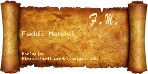 Faddi Mendel névjegykártya